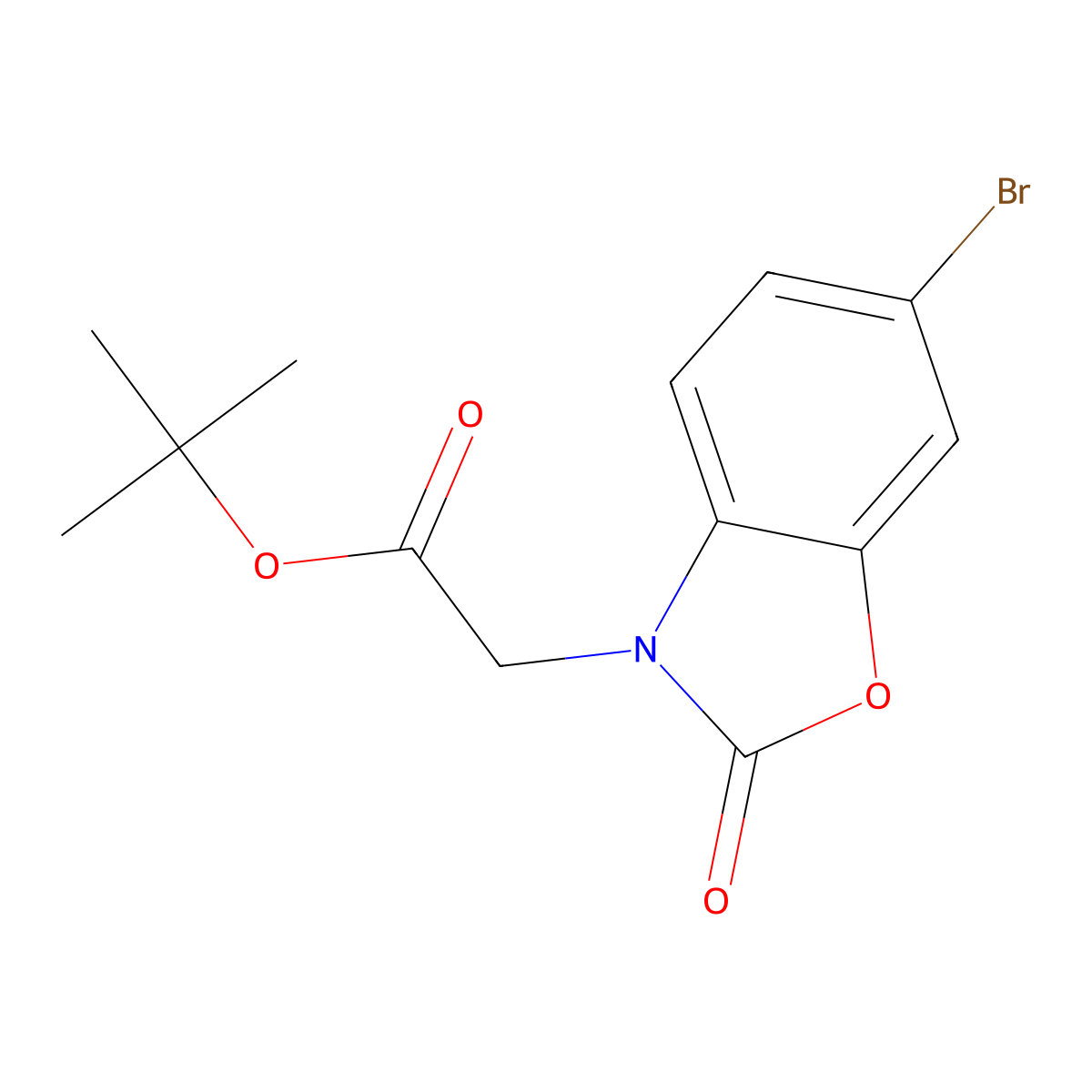 tert-Butyl 2-(6-bromo-2-oxo-1,3-benzoxazol-3-yl)acetate molecular structure, CAS 2648938-83-2
