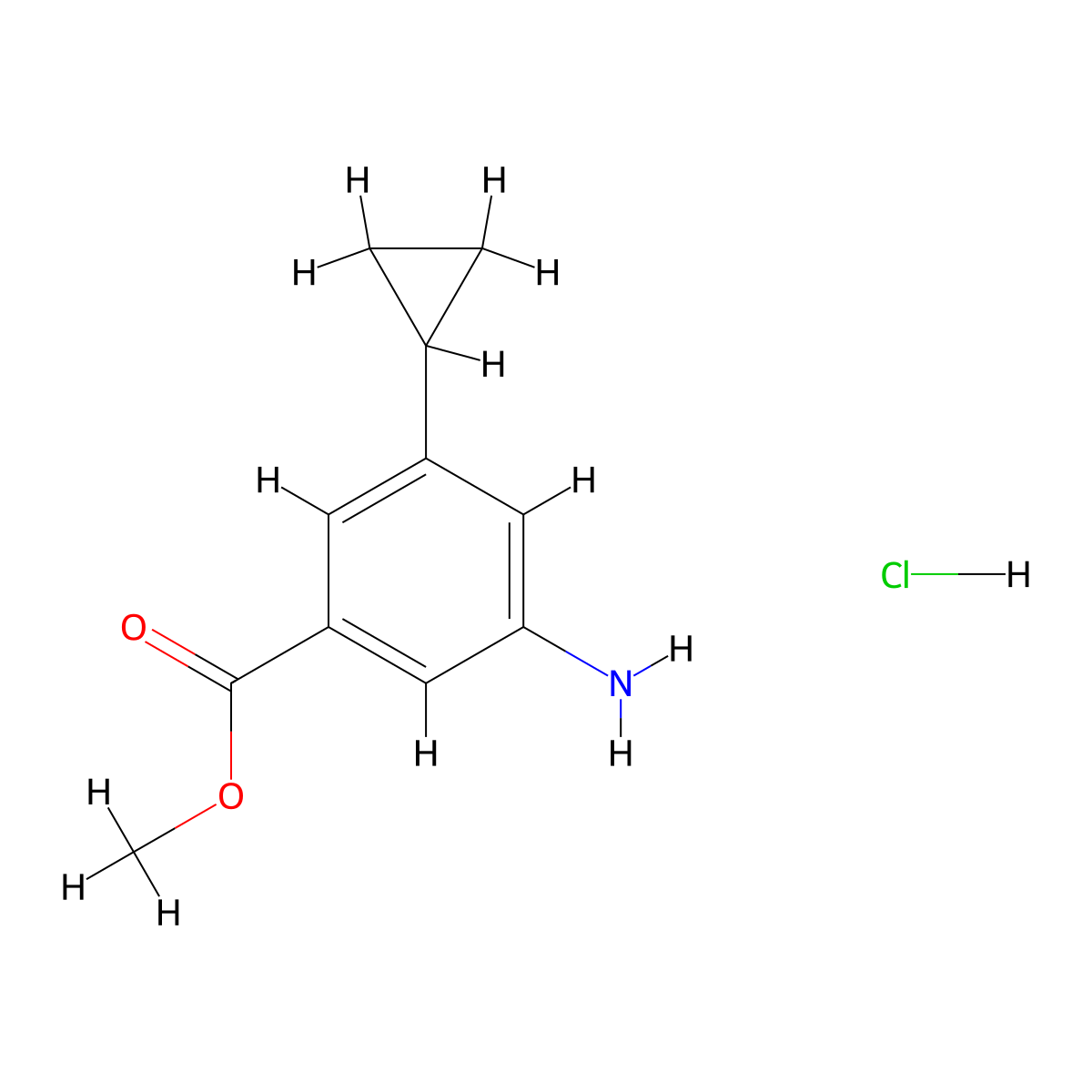 Methyl3-amino-5-cyclopropylbenzoatehydrochloride molecular structure, CAS 2648938-95-6