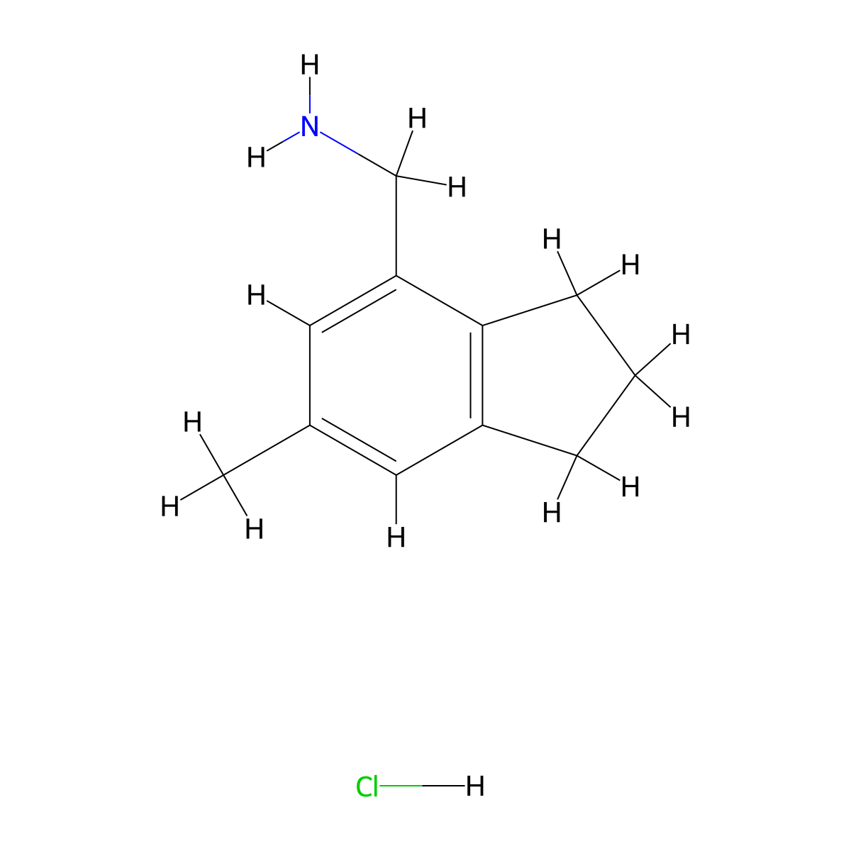 1-(6-methyl-2,3-dihydro-1H-inden-4-yl)methanamine hydrochloride molecular structure, CAS 2648938-97-8