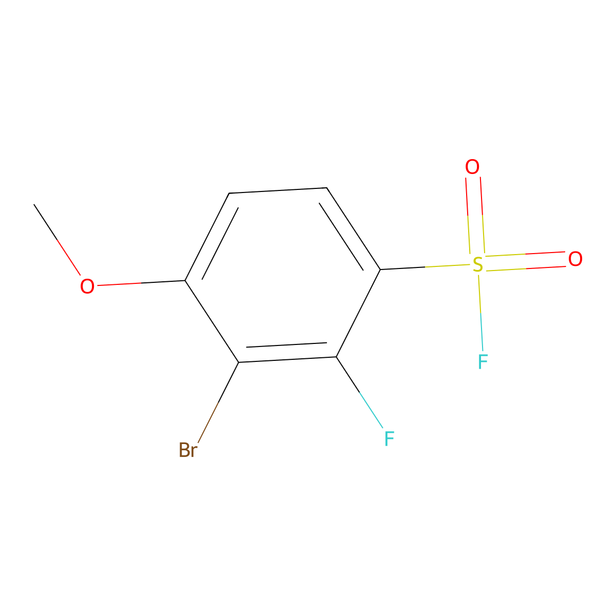 3-Bromo-2-fluoro-4-methoxybenzene-1-sulfonyl fluoride molecular structure, CAS 2648938-99-0