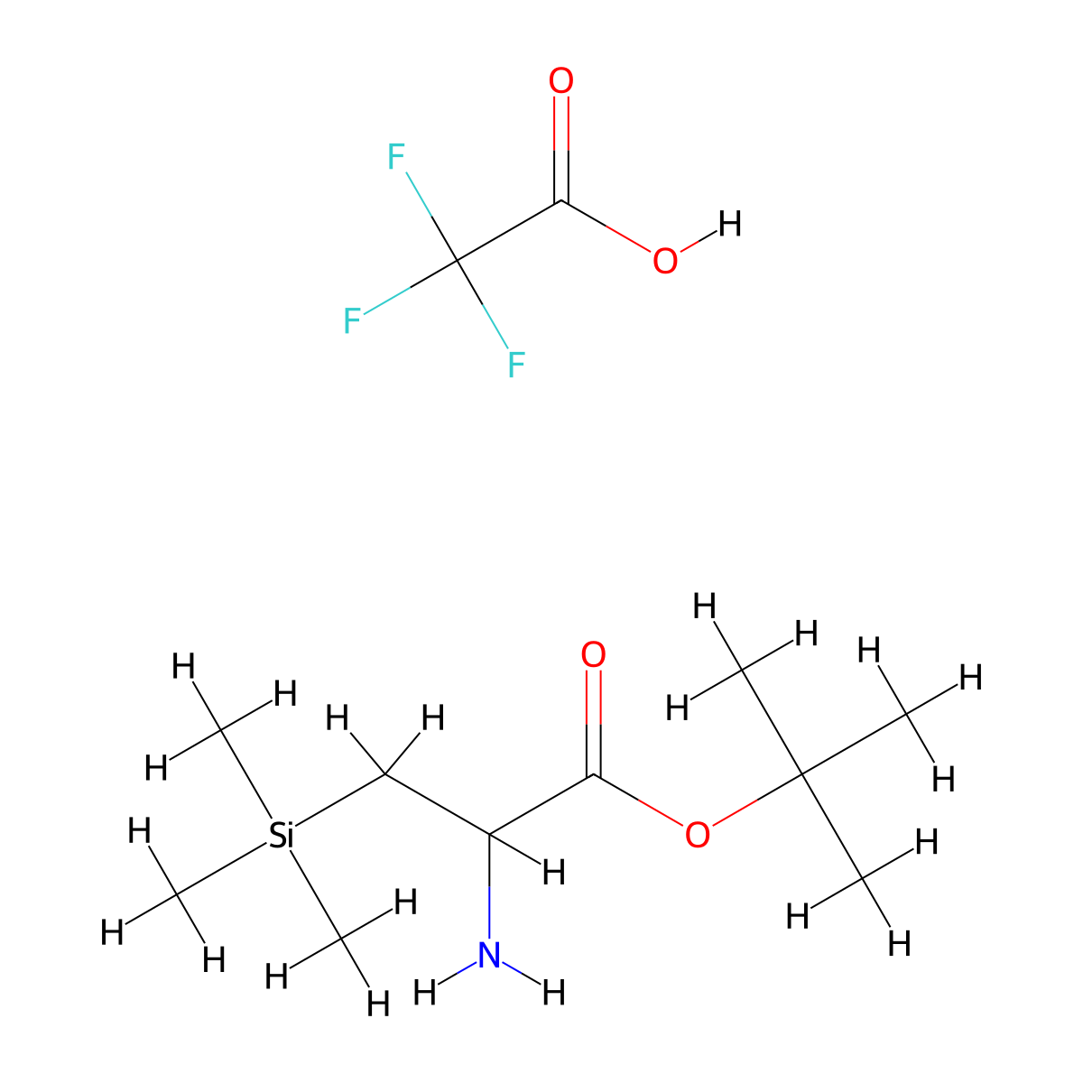 Tert-butyl2-amino-3-(trimethylsilyl)propanoate,trifluoroaceticacid molecular structure, CAS 2648939-03-9