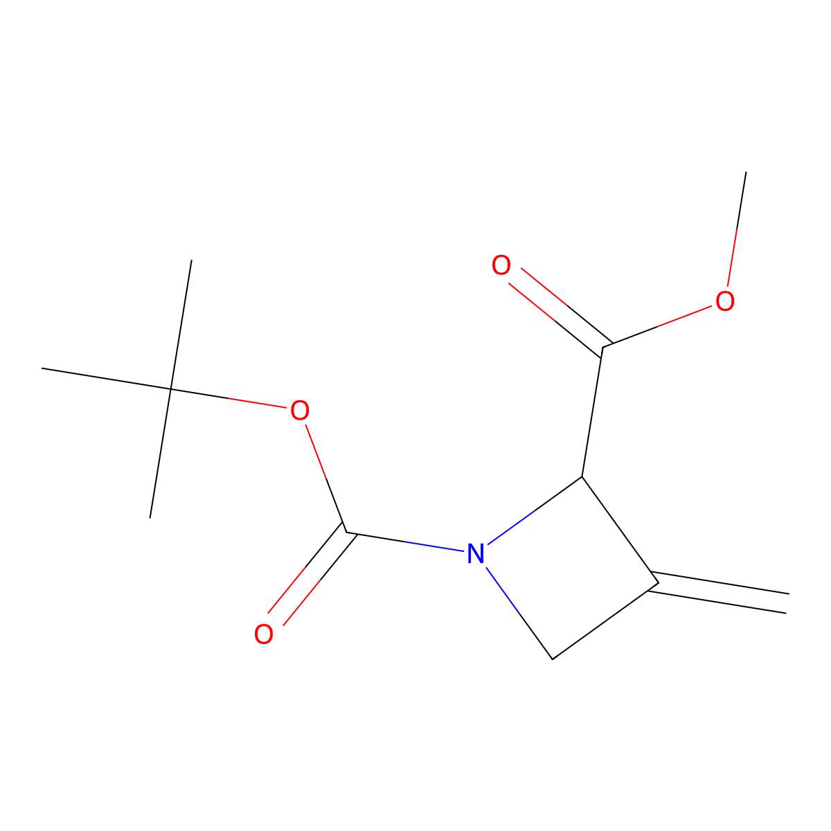 1-Tert-butyl2-methyl3-methylideneazetidine-1,2-dicarboxylate molecular structure, CAS 2648939-06-2