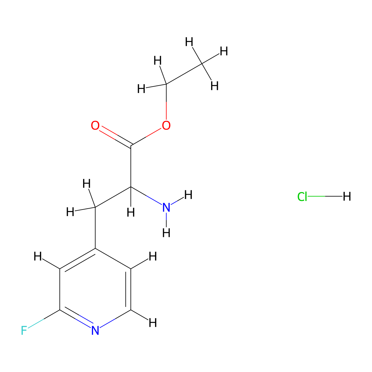 Ethyl2-amino-3-(2-fluoropyridin-4-yl)propanoatehydrochloride molecular structure, CAS 2648939-07-3