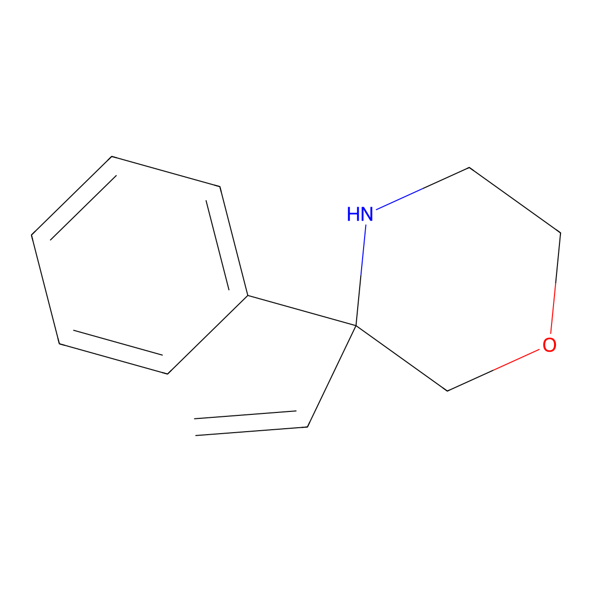 3-Ethenyl-3-phenylmorpholine molecular structure, CAS 2648939-08-4