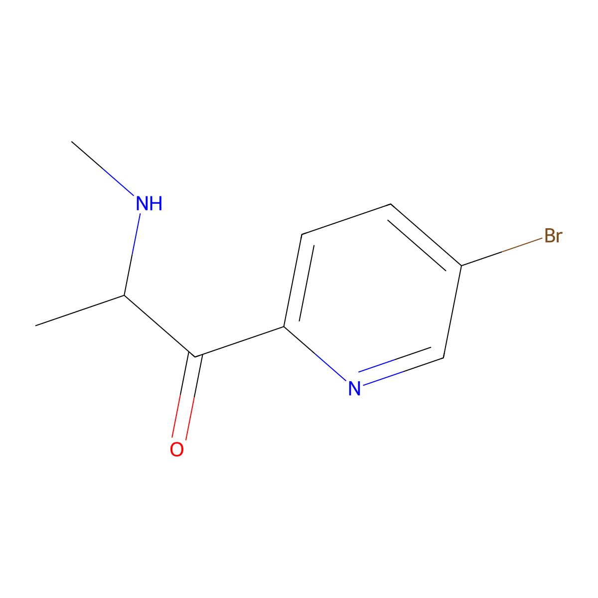 1-(5-Bromopyridin-2-yl)-2-(methylamino)propan-1-one molecular structure, CAS 2648939-42-6