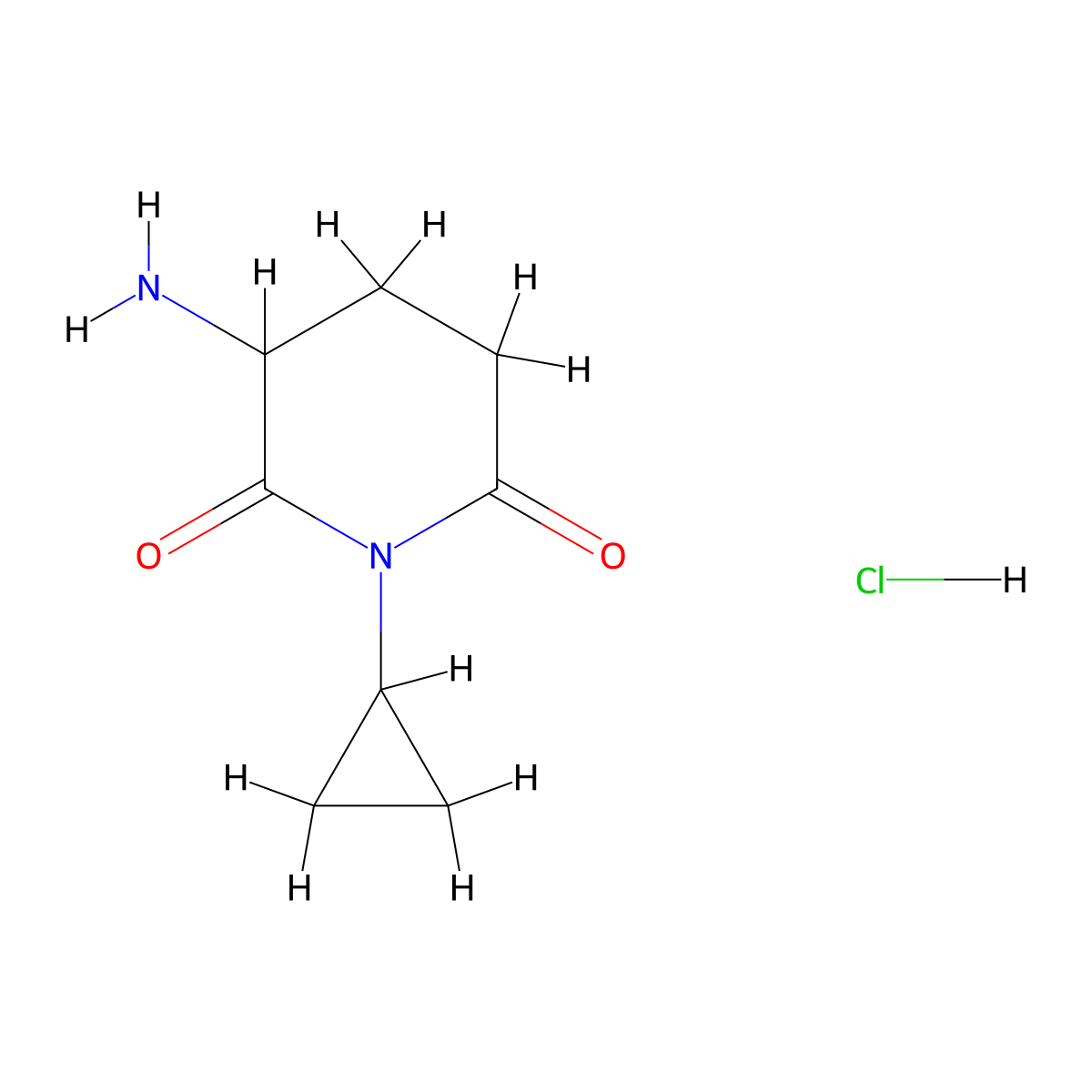 3-Amino-1-cyclopropylpiperidine-2,6-dionehydrochloride molecular structure, CAS 2648939-43-7