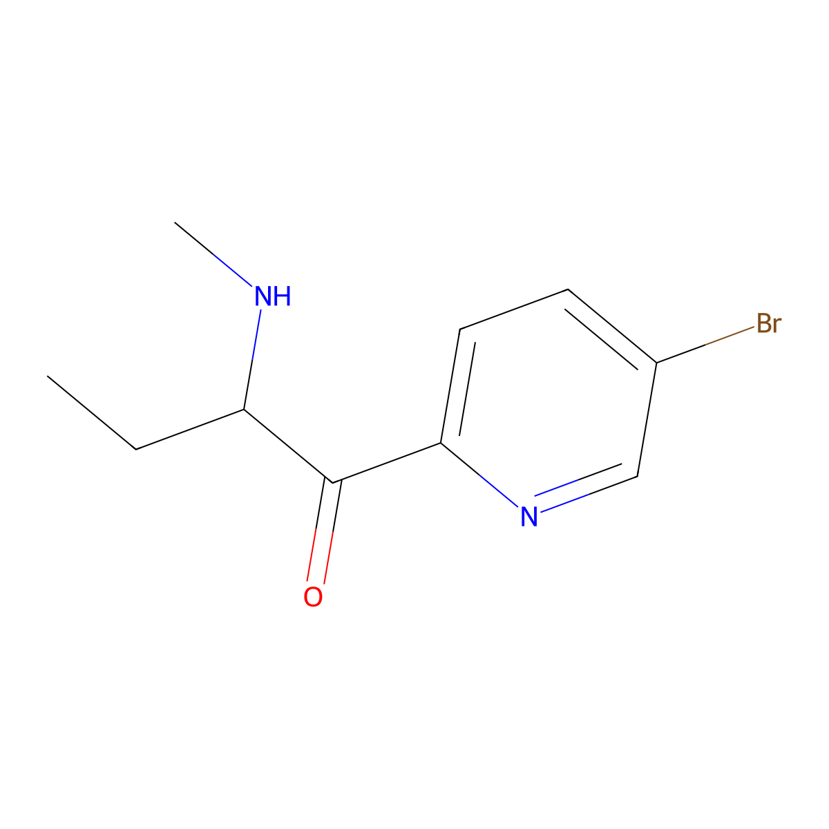 1-(5-Bromopyridin-2-yl)-2-(methylamino)butan-1-one molecular structure, CAS 2648939-46-0