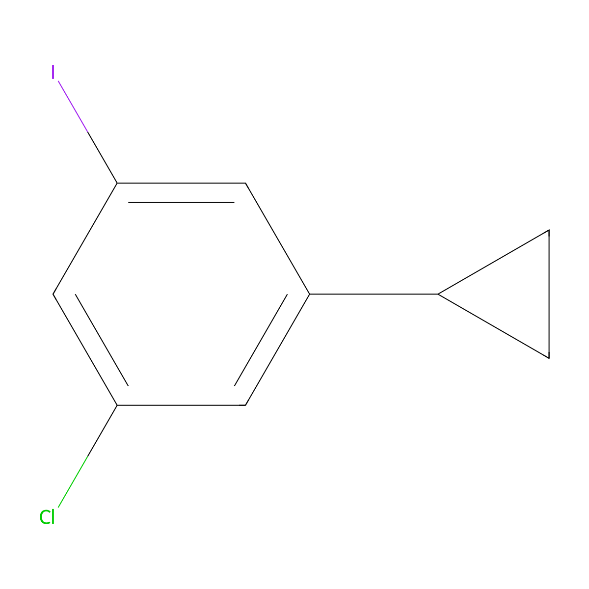 1-Chloro-3-cyclopropyl-5-iodobenzene molecular structure, CAS 2648939-48-2