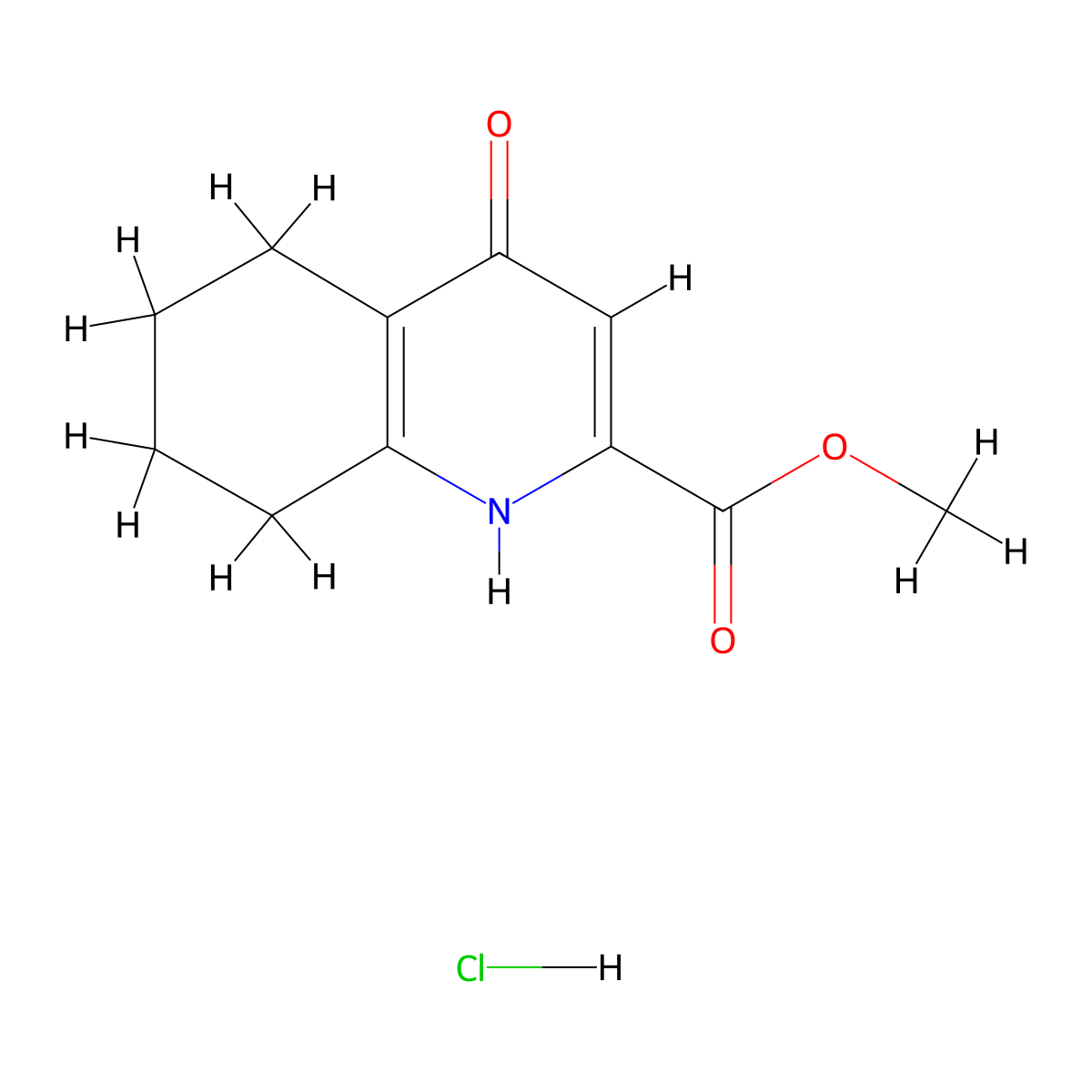 Methyl 4-oxo-1,4,5,6,7,8-hexahydroquinoline-2-carboxylate hydrochloride molecular structure, CAS 2648939-56-2
