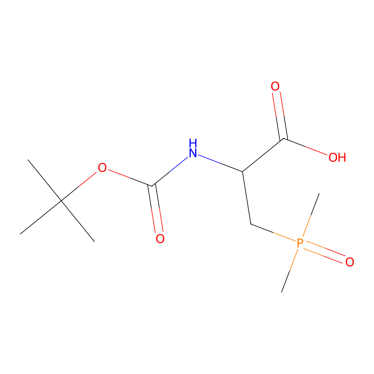 2-{[(Tert-butoxy)carbonyl]amino}-3-(dimethylphosphoryl)propanoic acid molecular structure, CAS 2648939-57-3