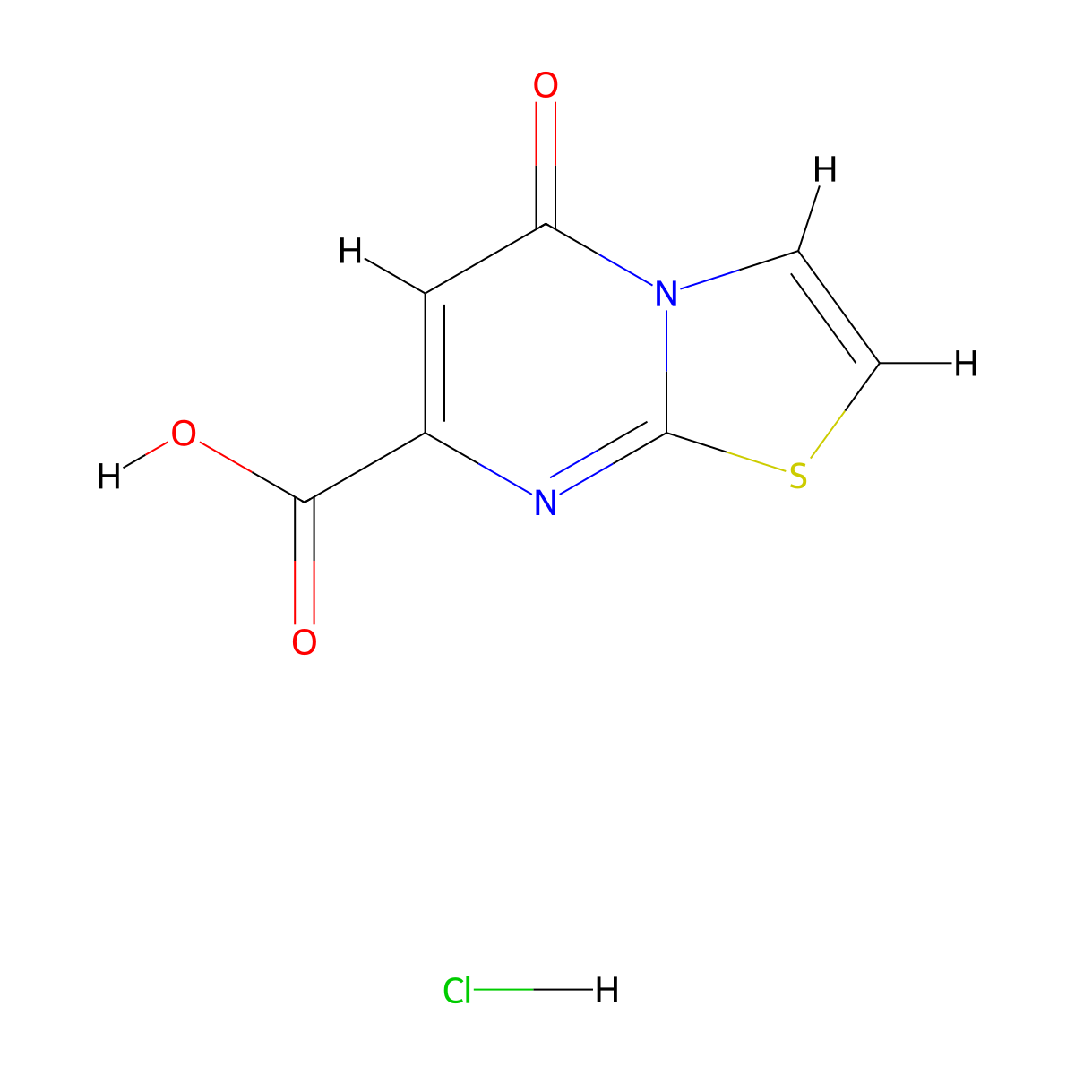 5-oxo-5H-[1,3]thiazolo[3,2-a]pyrimidine-7-carboxylicacidhydrochloride molecular structure, CAS 2648939-58-4