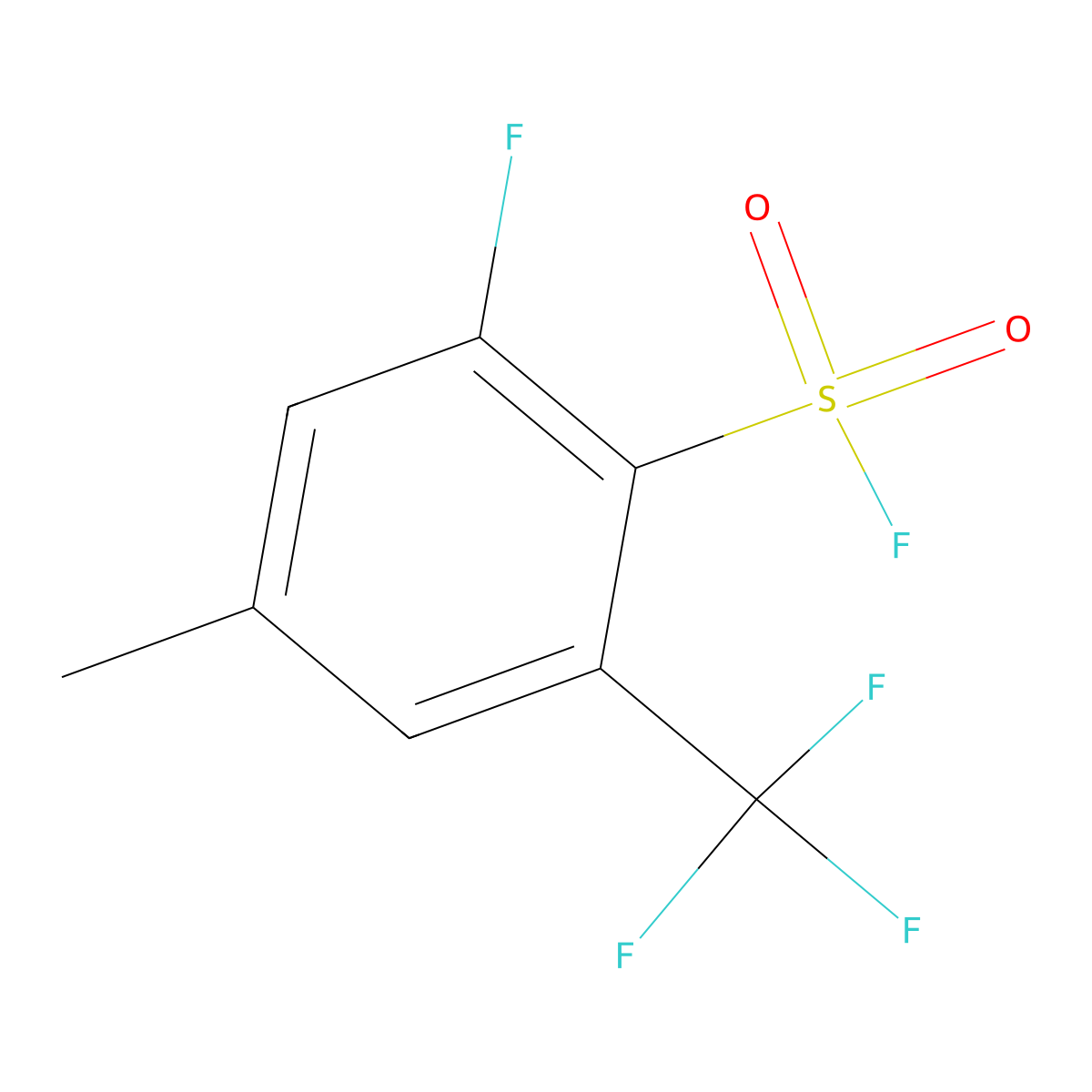 2-Fluoro-4-methyl-6-(trifluoromethyl)benzene-1-sulfonyl fluoride molecular structure, CAS 2648939-66-4
