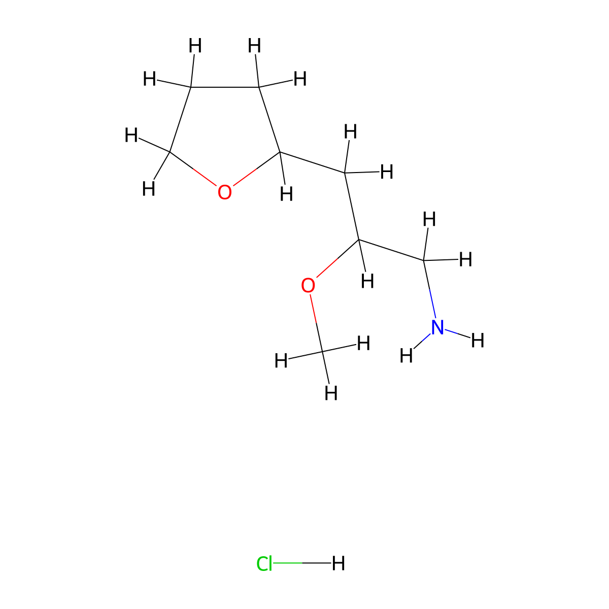 2-Methoxy-3-(oxolan-2-yl)propan-1-amine hydrochloride molecular structure, CAS 2648939-68-6