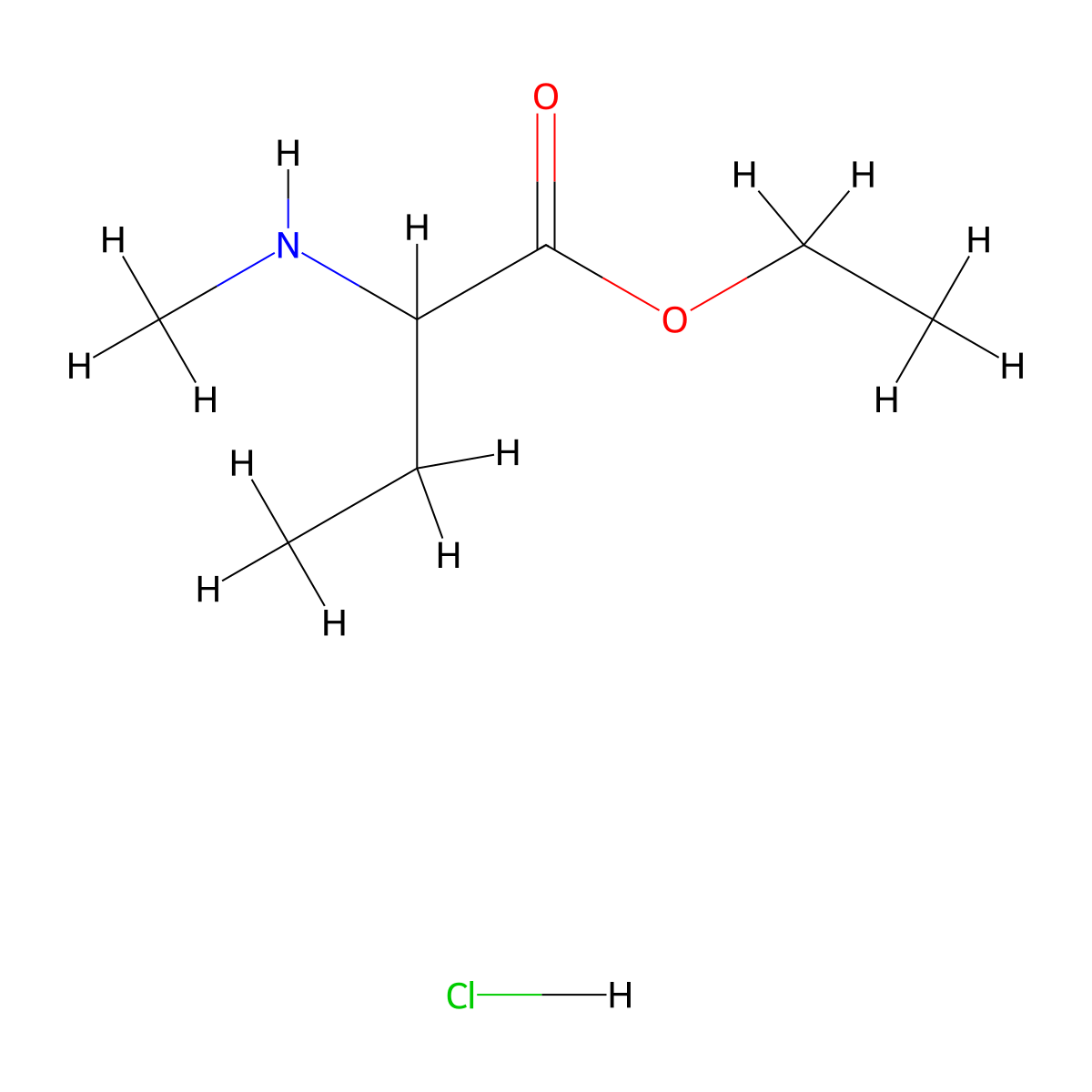 Ethyl 2-(methylamino)butanoate hydrochloride molecular structure, CAS 2648939-69-7