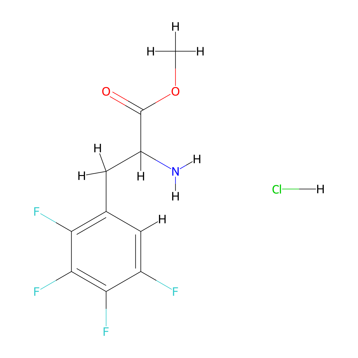 Methyl 2-amino-3-(2,3,4,5-tetrafluorophenyl)propanoate hydrochloride molecular structure, CAS 2648939-74-4
