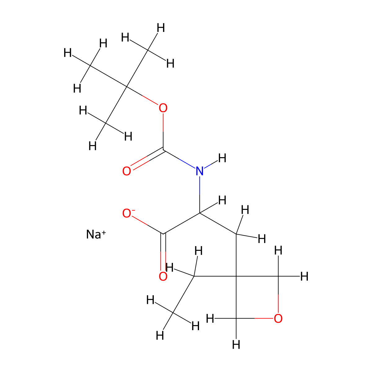 Sodium 2-{[(tert-butoxy)carbonyl]amino}-3-(3-ethyloxetan-3-yl)propanoate molecular structure, CAS 2648939-76-6