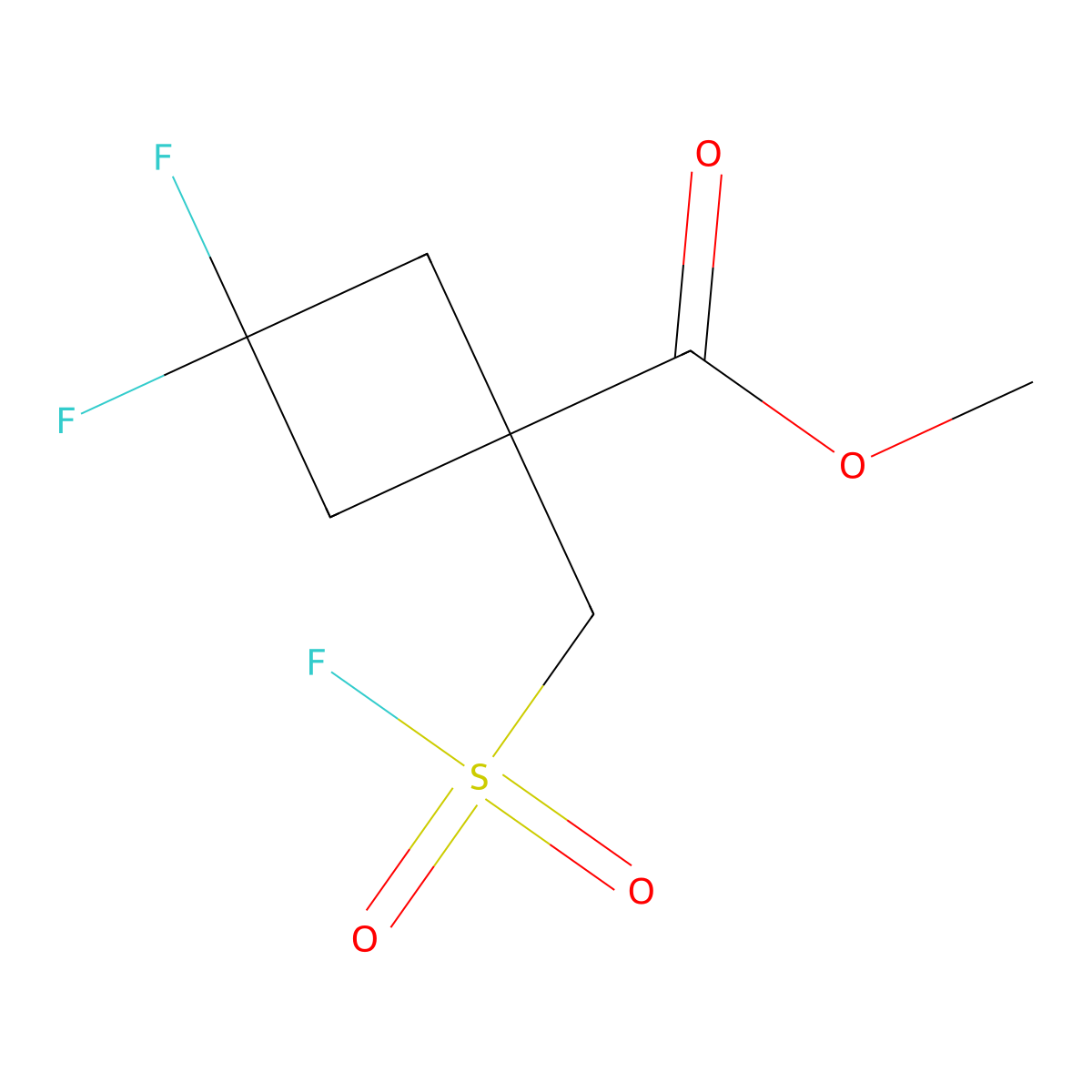 Methyl 3,3-difluoro-1-[(fluorosulfonyl)methyl]cyclobutane-1-carboxylate molecular structure, CAS 2648939-78-8