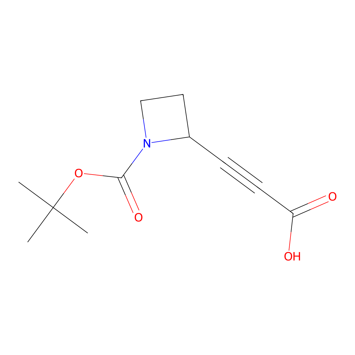 3-{1-[(Tert-butoxy)carbonyl]azetidin-2-yl}prop-2-ynoic acid molecular structure, CAS 2648939-83-5