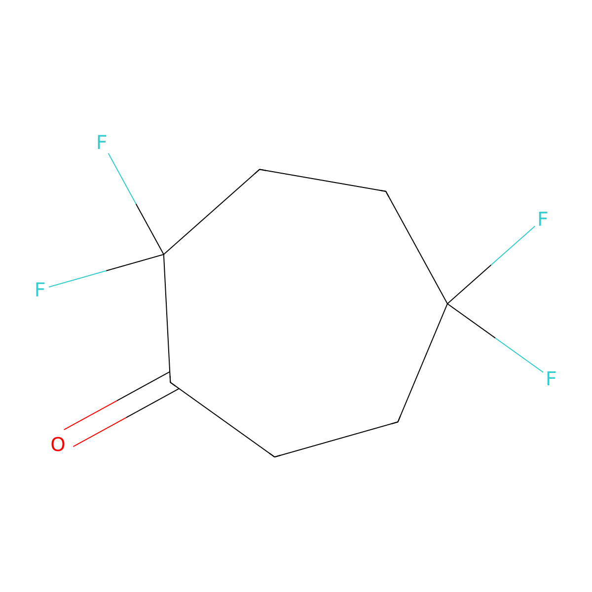 2,2,5,5-Tetrafluorocycloheptan-1-one molecular structure, CAS 2648939-84-6