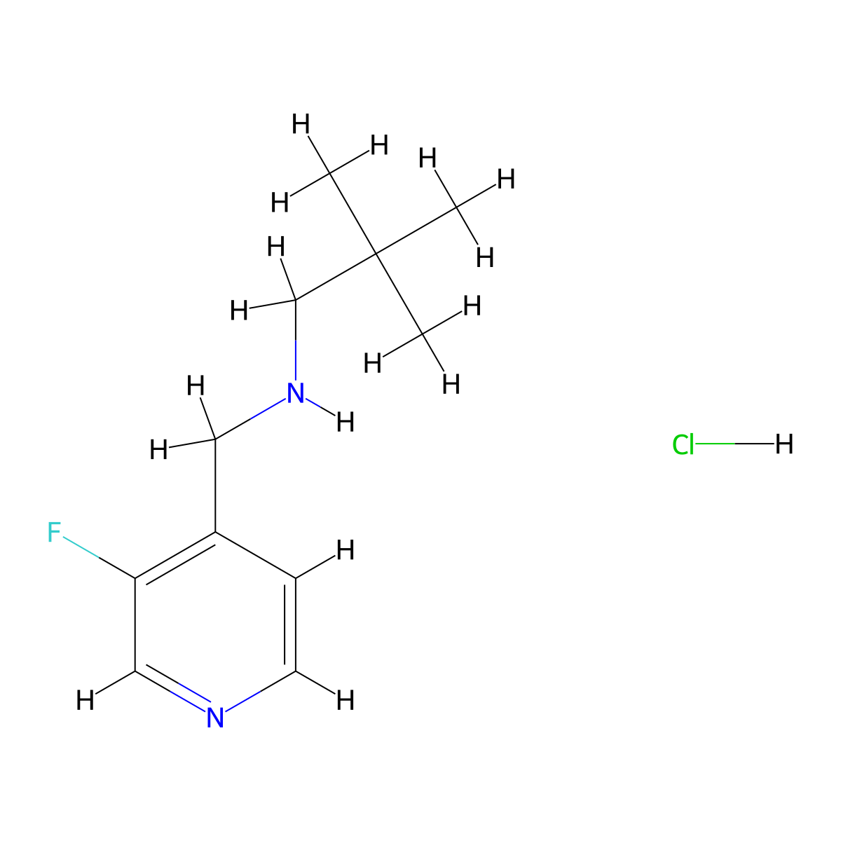 (2,2-Dimethylpropyl)[(3-fluoropyridin-4-yl)methyl]aminehydrochloride molecular structure, CAS 2648939-85-7