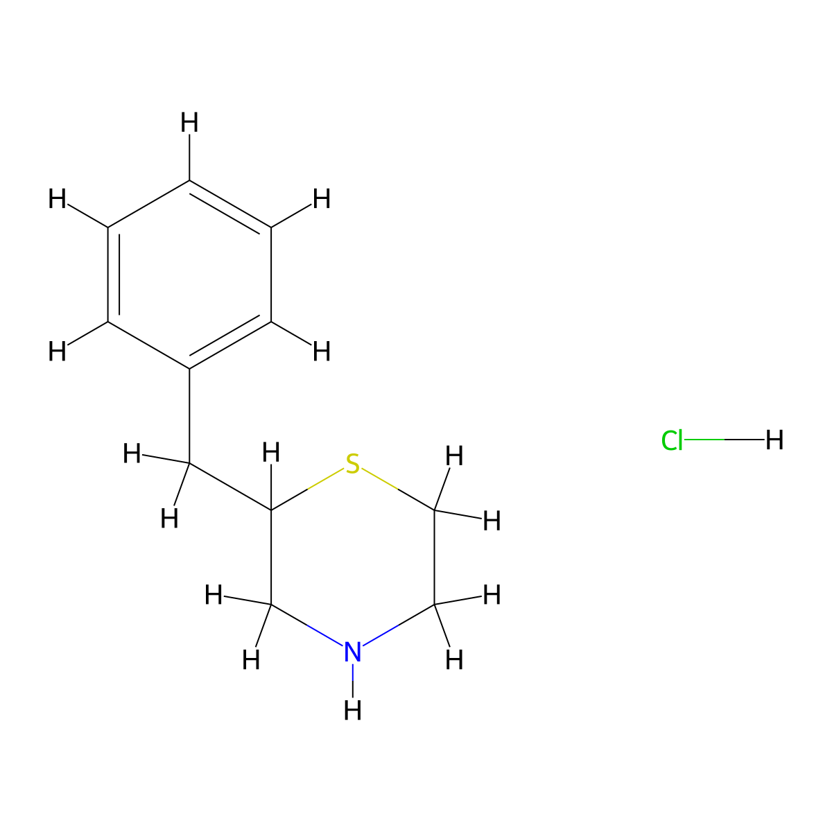 2-Benzylthiomorpholine hydrochloride molecular structure, CAS 2648939-86-8