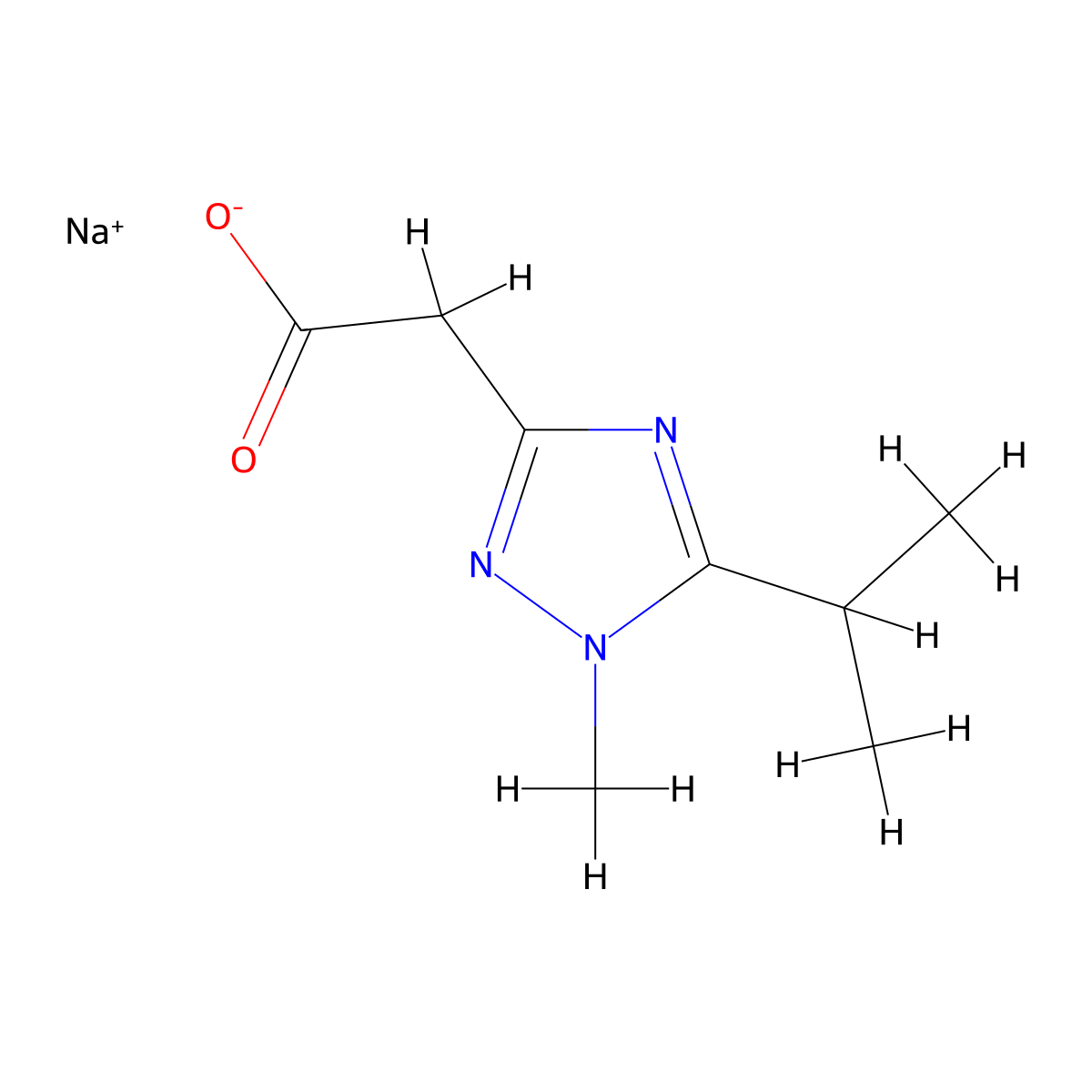 sodium2-[1-methyl-5-(propan-2-yl)-1H-1,2,4-triazol-3-yl]acetate molecular structure, CAS 2648939-93-7
