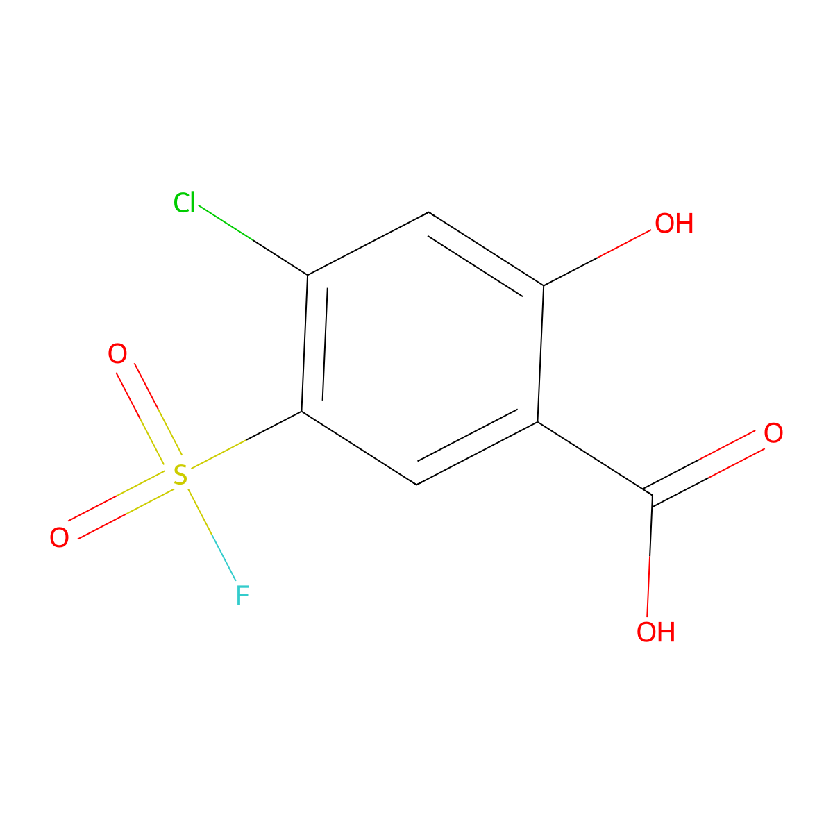 4-Chloro-5-(fluorosulfonyl)-2-hydroxybenzoicacid molecular structure, CAS 2648939-94-8