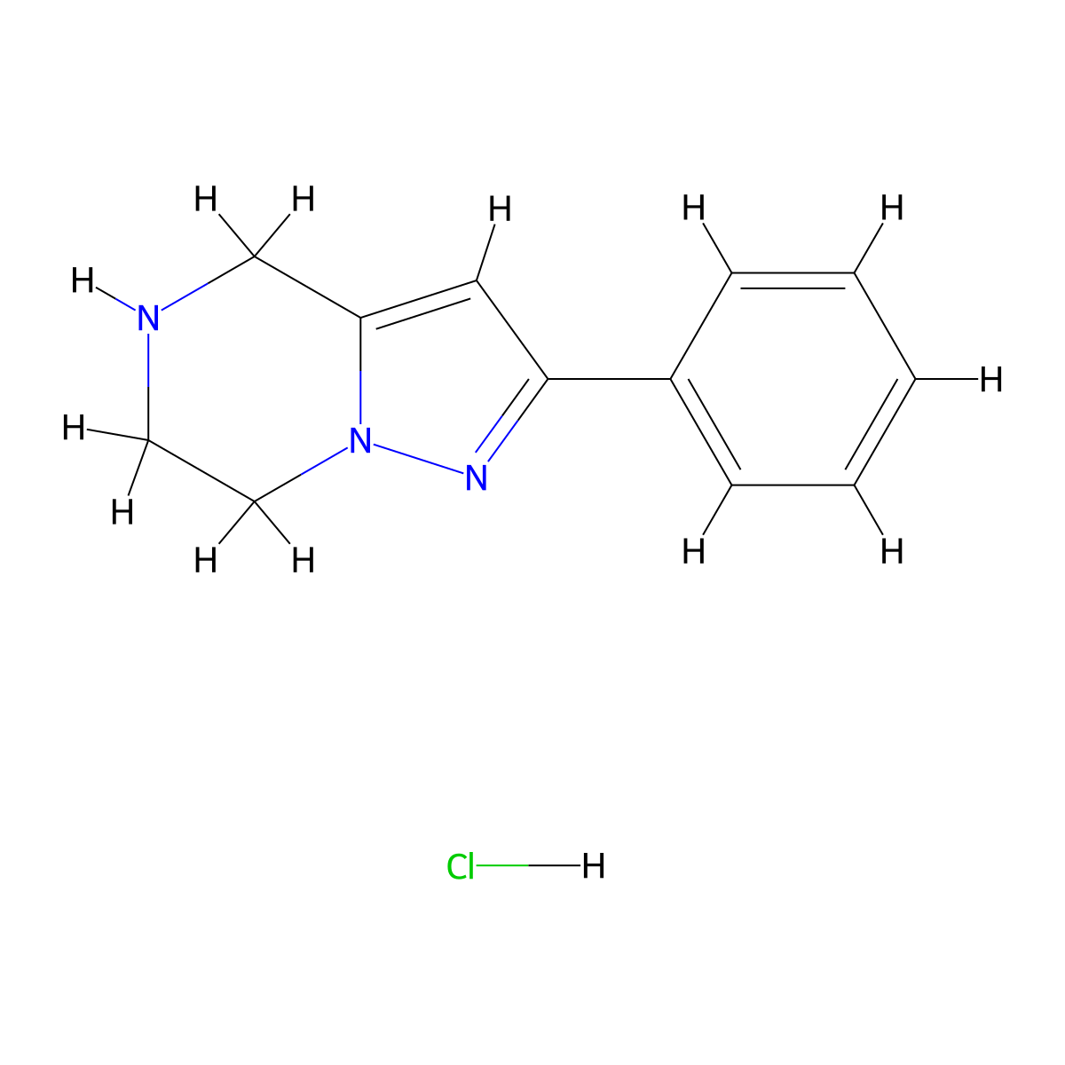 2-phenyl-4H,5H,6H,7H-pyrazolo[1,5-a]pyrazine hydrochloride molecular structure, CAS 2648939-95-9