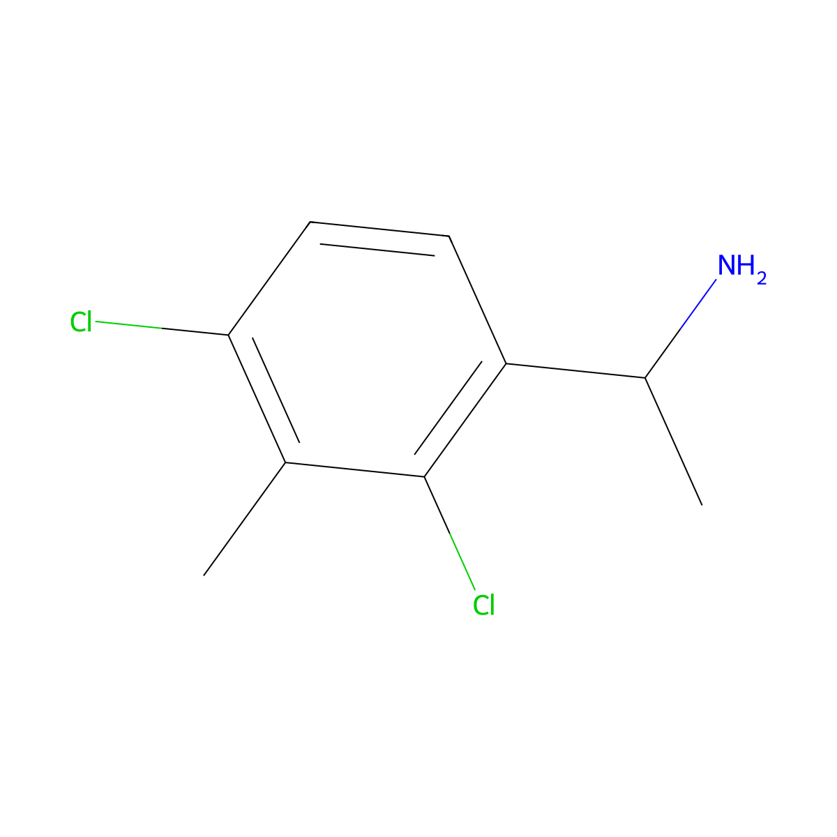 1-(2,4-Dichloro-3-methylphenyl)ethan-1-amine molecular structure, CAS 2648939-96-0