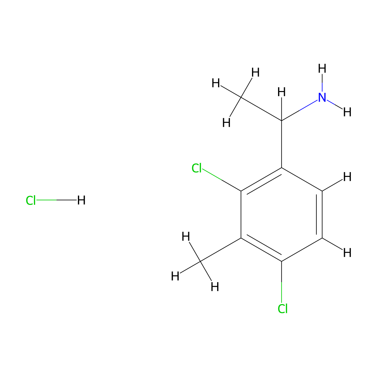 1-(2,4-Dichloro-3-methylphenyl)ethan-1-aminehydrochloride molecular structure, CAS 2648939-97-1