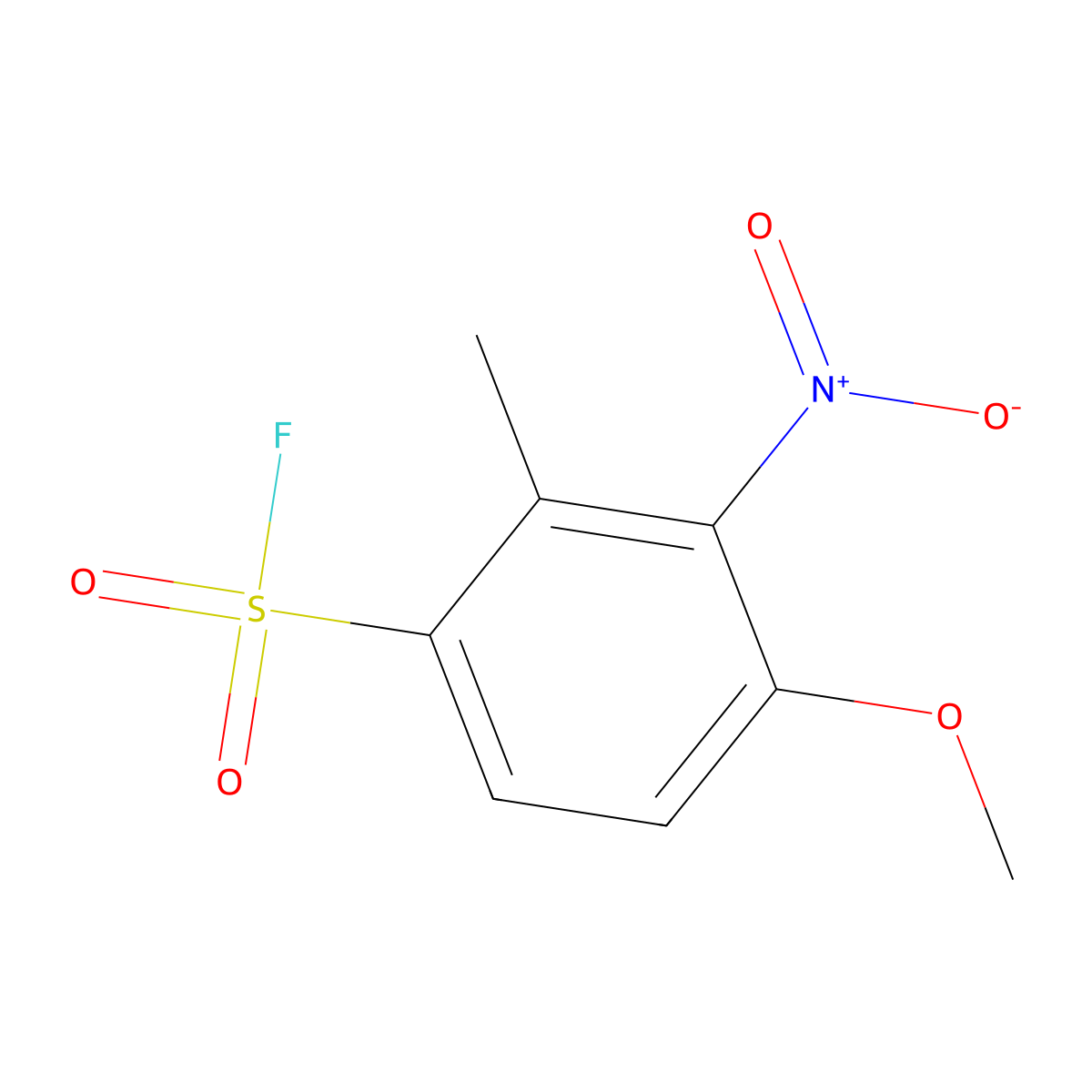 4-Methoxy-2-methyl-3-nitrobenzene-1-sulfonyl fluoride molecular structure, CAS 2648940-03-6