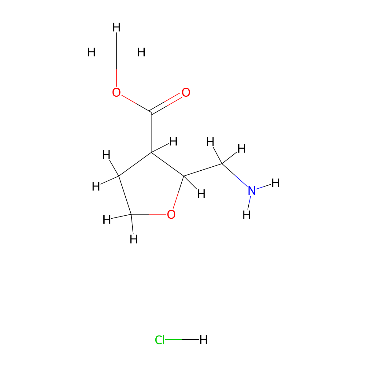 methyl2-(aminomethyl)oxolane-3-carboxylatehydrochloride,Mixtureofdiastereomers molecular structure, CAS 2648940-04-7