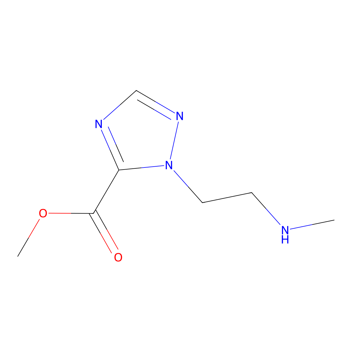 methyl 1-[2-(methylamino)ethyl]-1H-1,2,4-triazole-5-carboxylate molecular structure, CAS 2648940-07-0