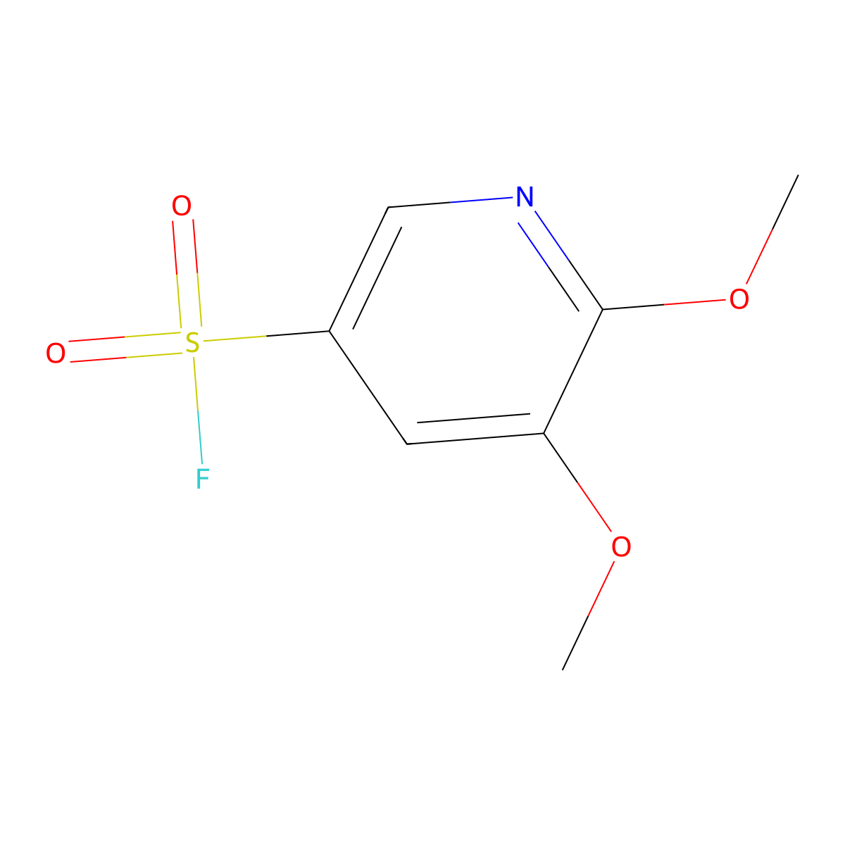 5,6-Dimethoxypyridine-3-sulfonyl fluoride molecular structure, CAS 2648940-10-5