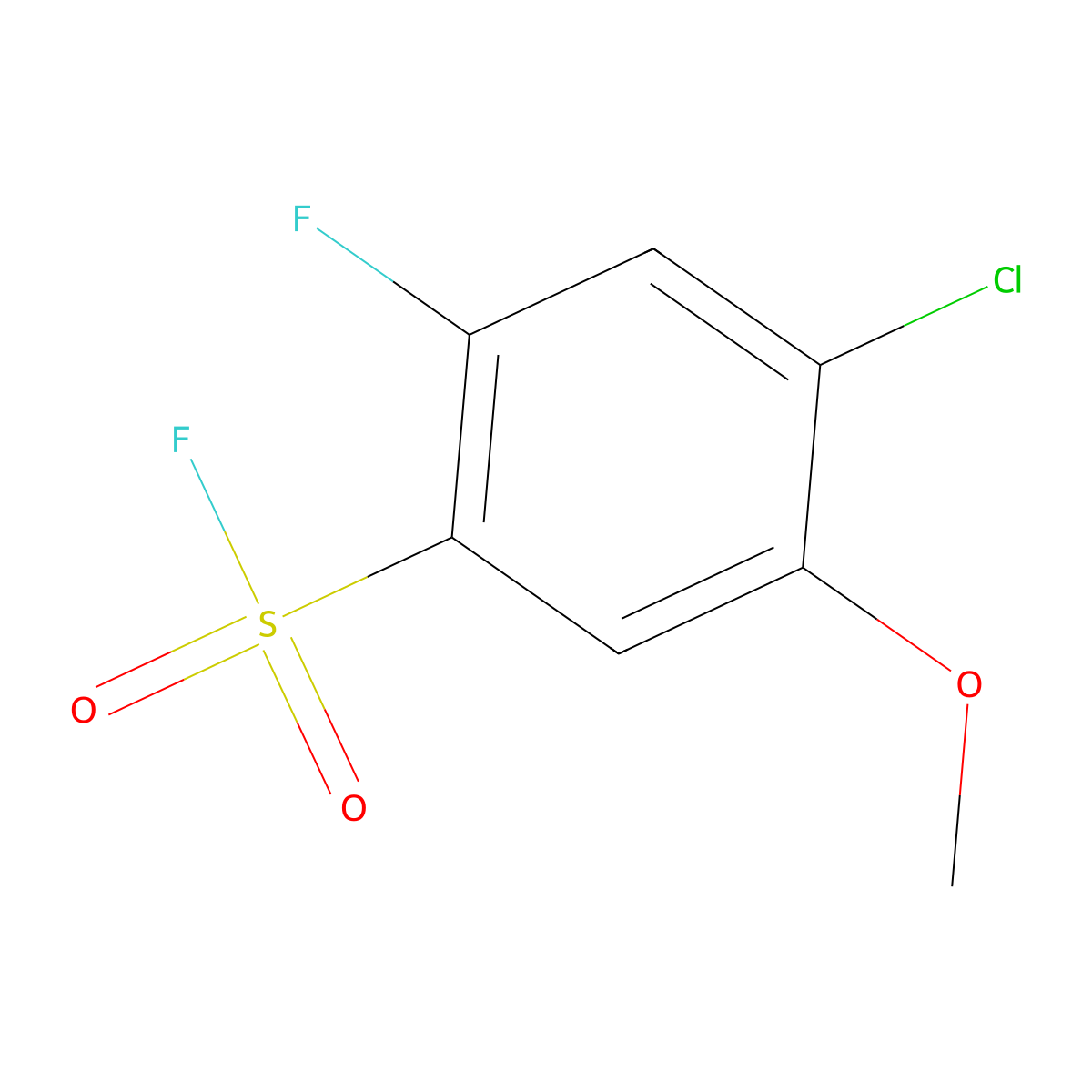 4-Chloro-2-fluoro-5-methoxybenzene-1-sulfonyl fluoride molecular structure, CAS 2648940-19-4