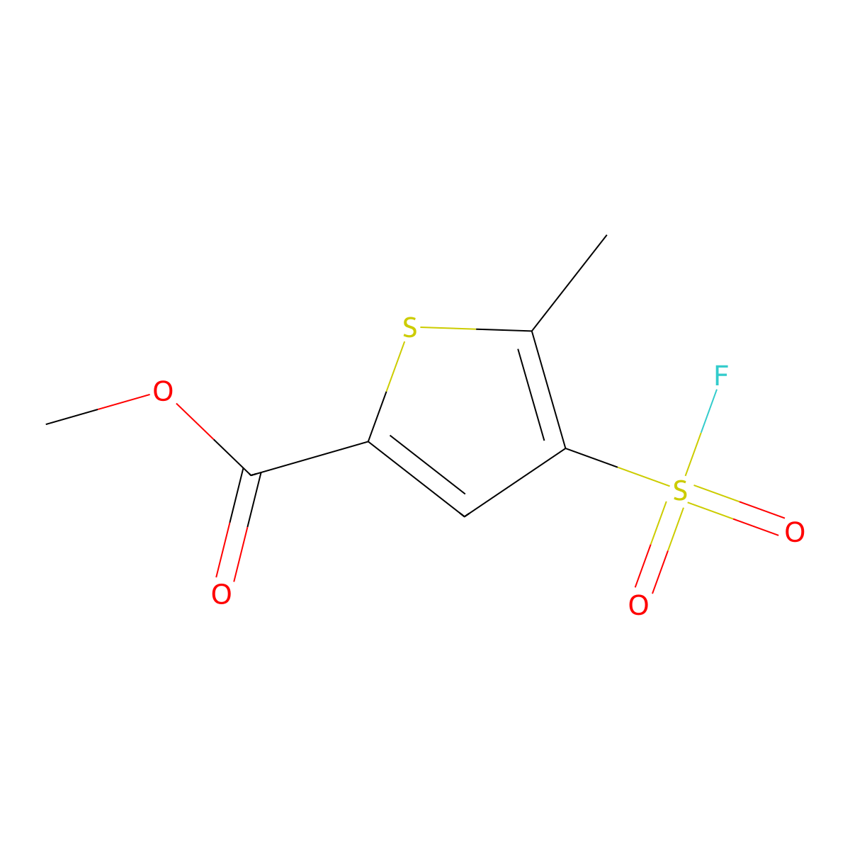 Methyl 4-(fluorosulfonyl)-5-methylthiophene-2-carboxylate molecular structure, CAS 2648940-23-0