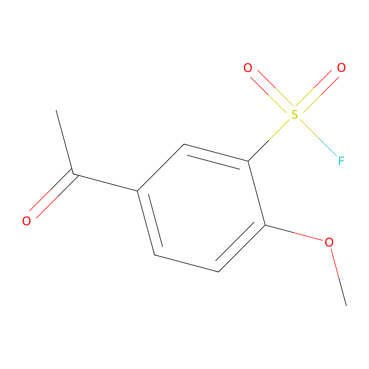 5-Acetyl-2-methoxybenzene-1-sulfonyl fluoride molecular structure, CAS 2648940-26-3