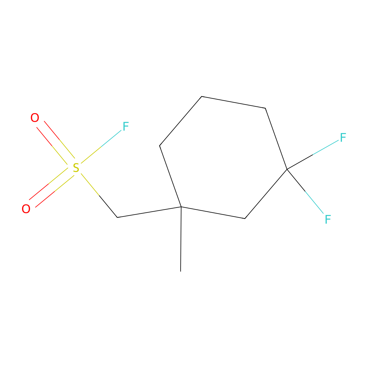 (3,3-Difluoro-1-methylcyclohexyl)methanesulfonyl fluoride molecular structure, CAS 2648940-27-4