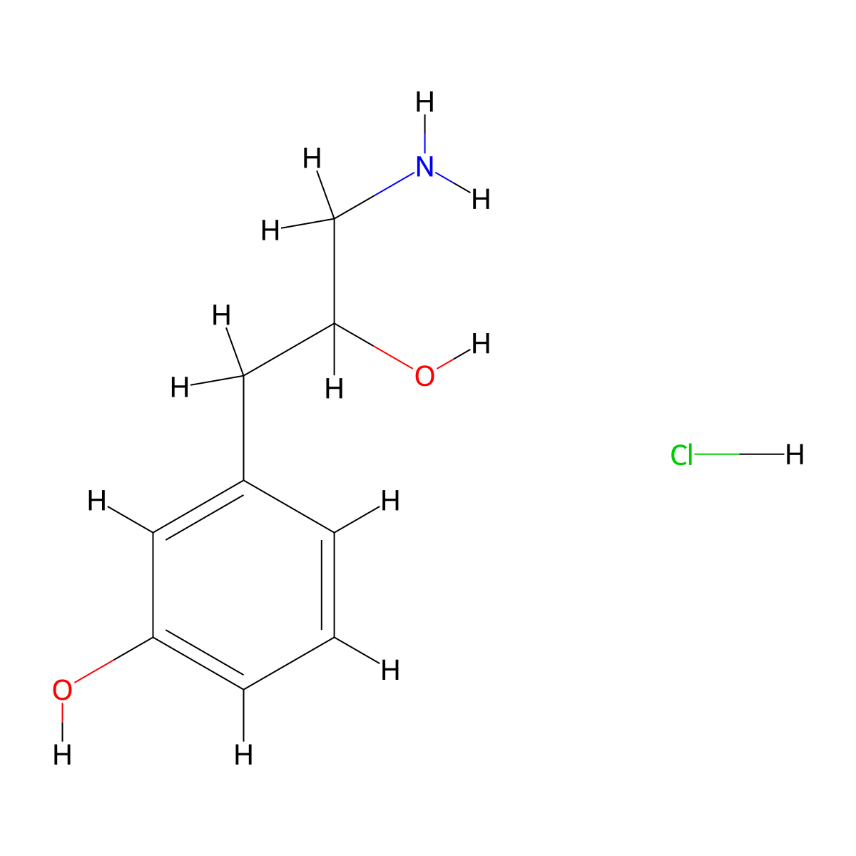 3-(3-Amino-2-hydroxypropyl)phenol hydrochloride molecular structure, CAS 2648940-70-7