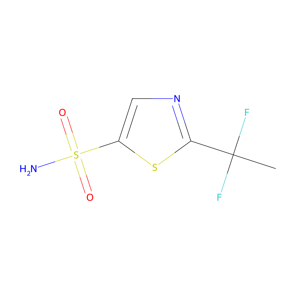 2-(1,1-Difluoroethyl)-1,3-thiazole-5-sulfonamide molecular structure, CAS 2648940-72-9
