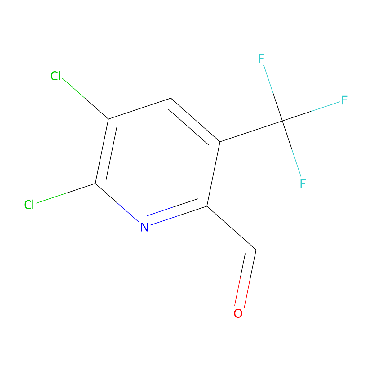 5,6-Dichloro-3-(trifluoromethyl)pyridine-2-carbaldehyde molecular structure, CAS 2648940-82-1