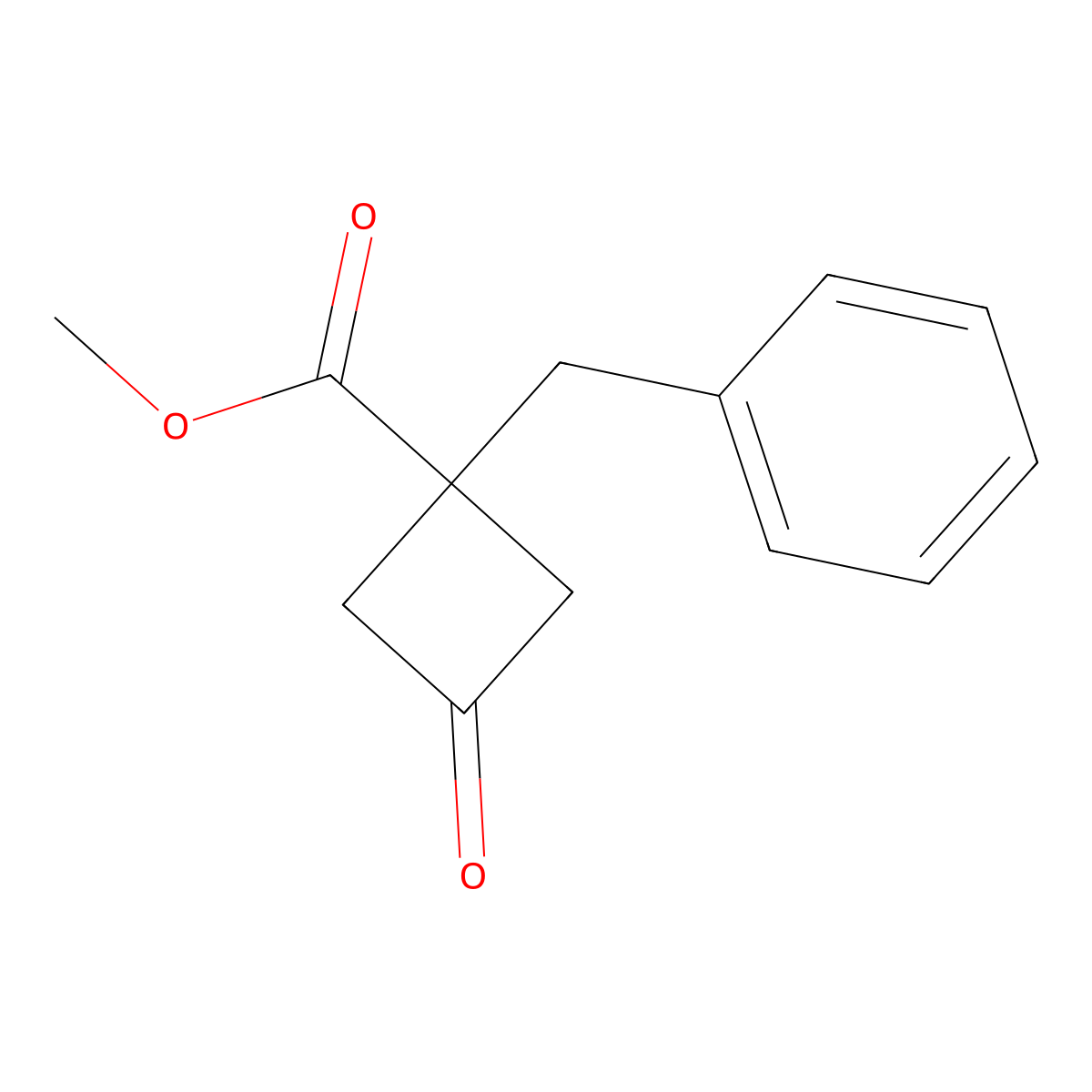 Methyl1-benzyl-3-oxocyclobutane-1-carboxylate molecular structure, CAS 2648940-92-3