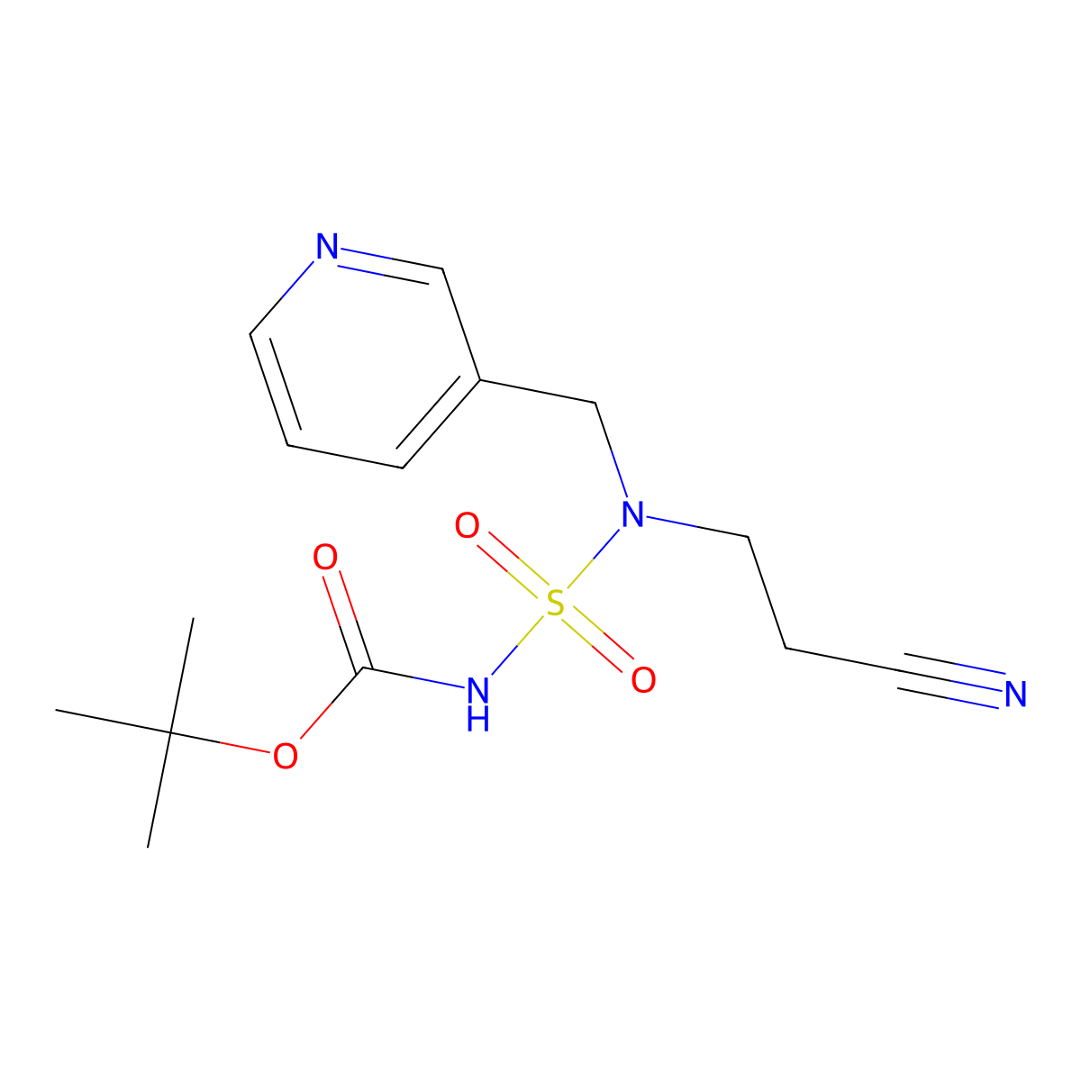 tert-butylN-[(2-cyanoethyl)[(pyridin-3-yl)methyl]sulfamoyl]carbamate molecular structure, CAS 2648940-93-4