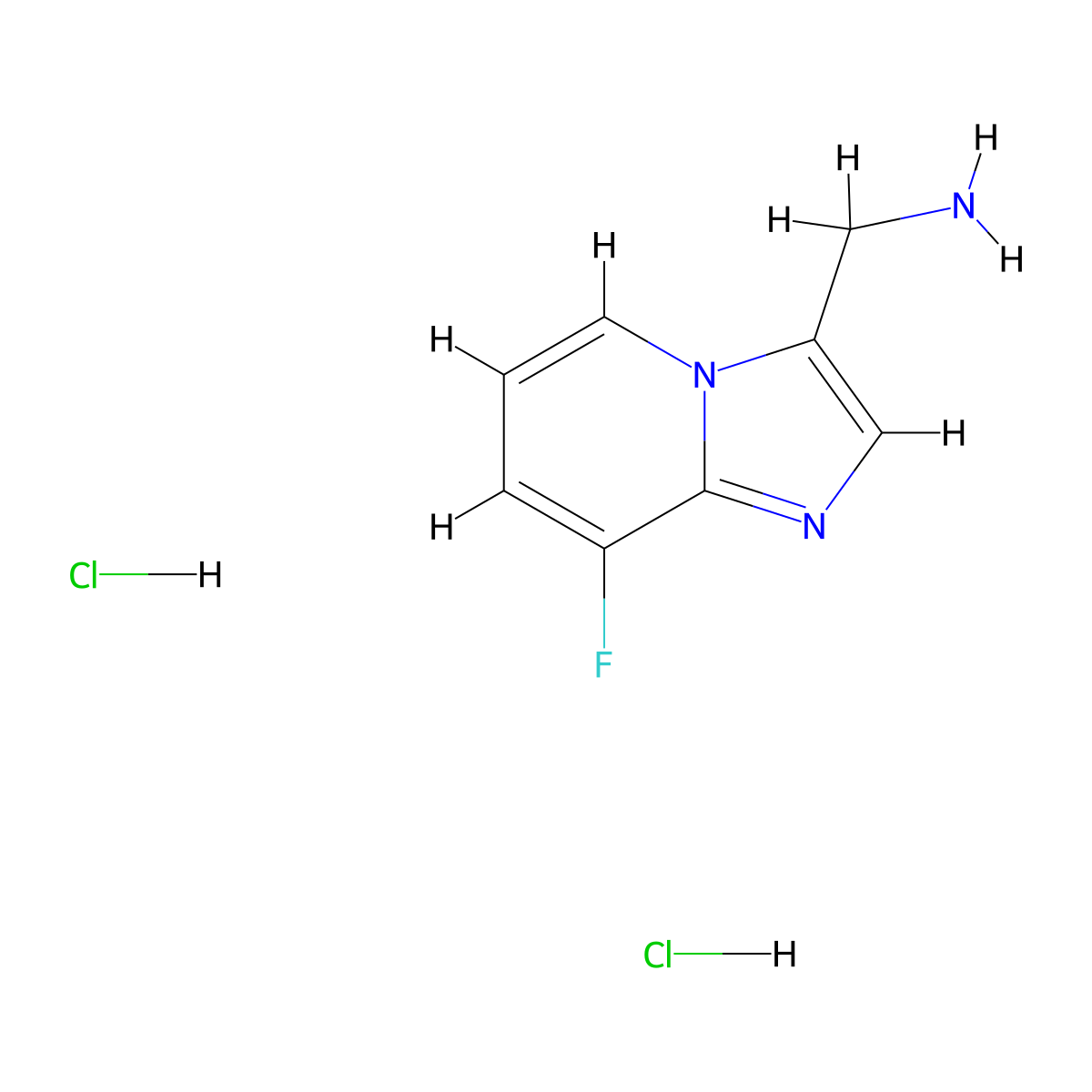 1-{8-Fluoroimidazo[1,2-a]pyridin-3-yl}methanaminedihydrochloride molecular structure, CAS 2648940-94-5