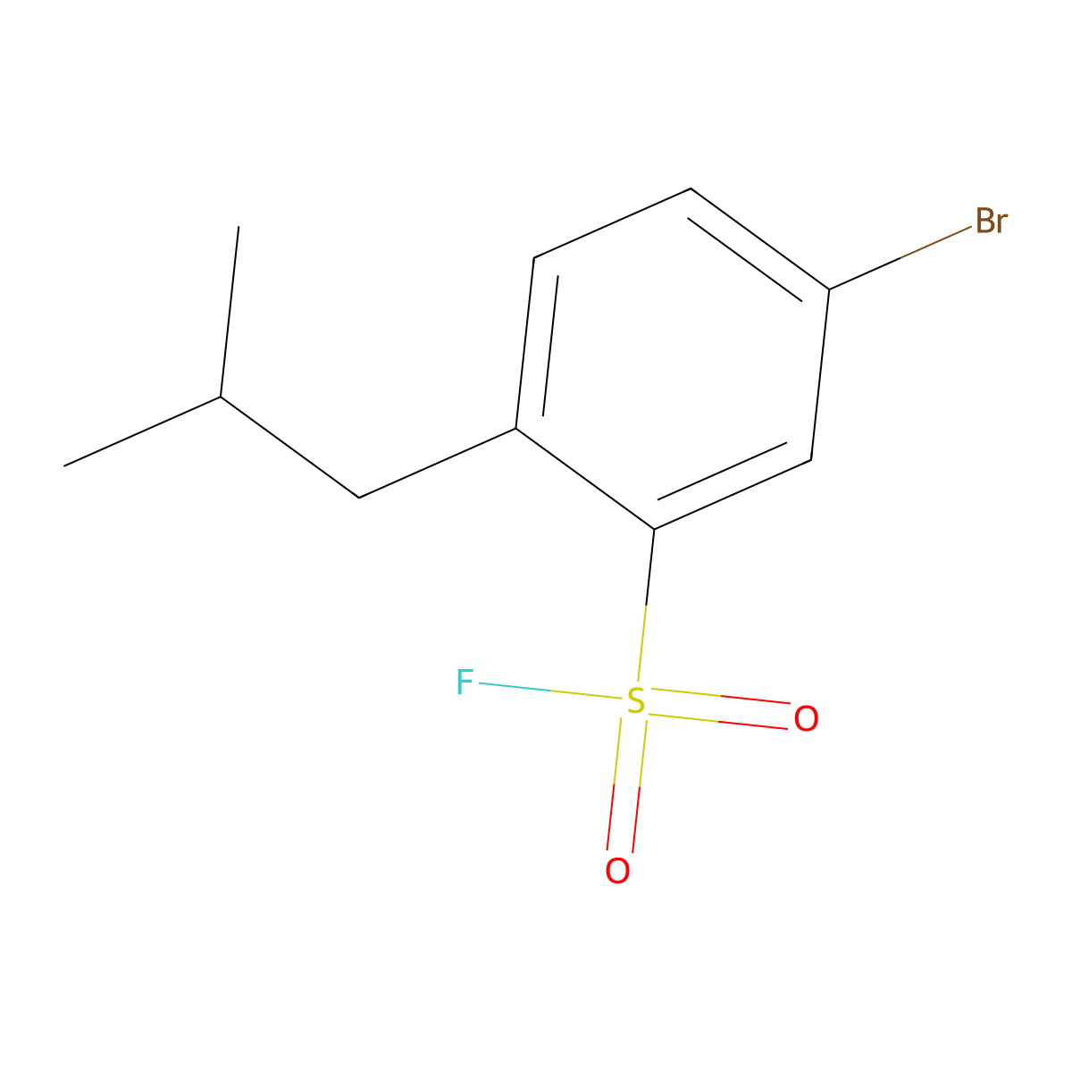 5-Bromo-2-(2-methylpropyl)benzene-1-sulfonyl fluoride molecular structure, CAS 2648940-97-8