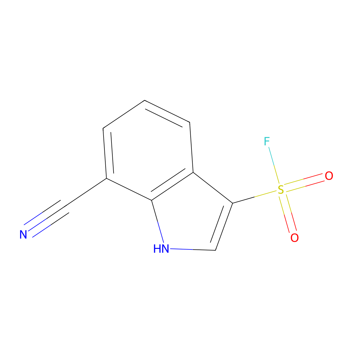 7-cyano-1H-indole-3-sulfonyl fluoride molecular structure, CAS 2648941-00-6