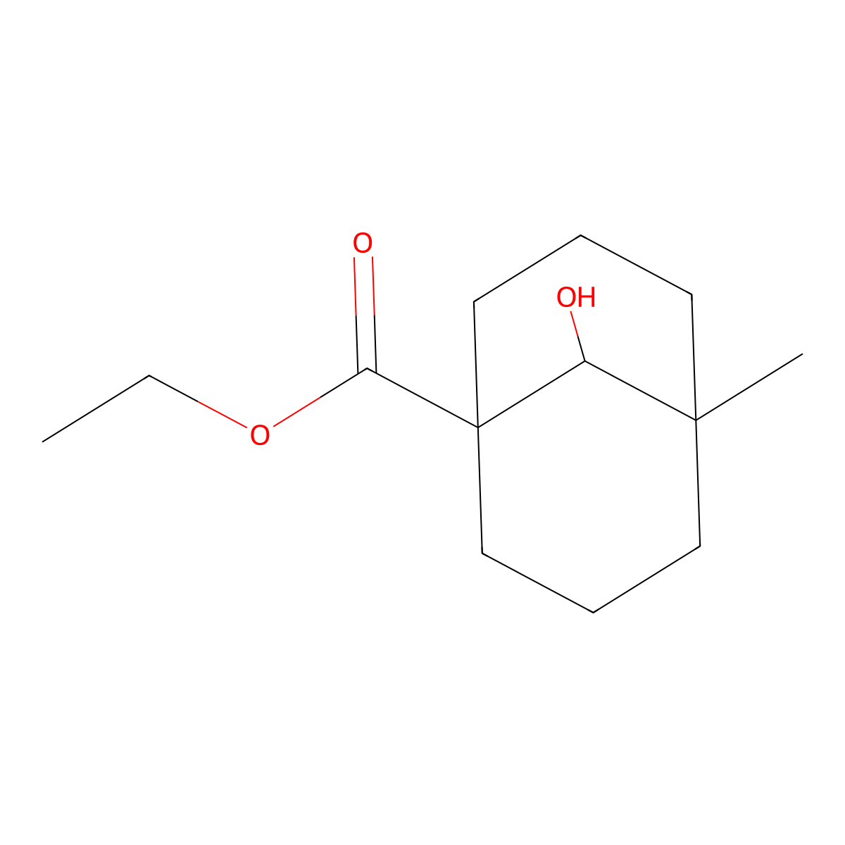 Ethyl 9-hydroxy-5-methylbicyclo[3.3.1]nonane-1-carboxylate molecular structure, CAS 2648941-06-2
