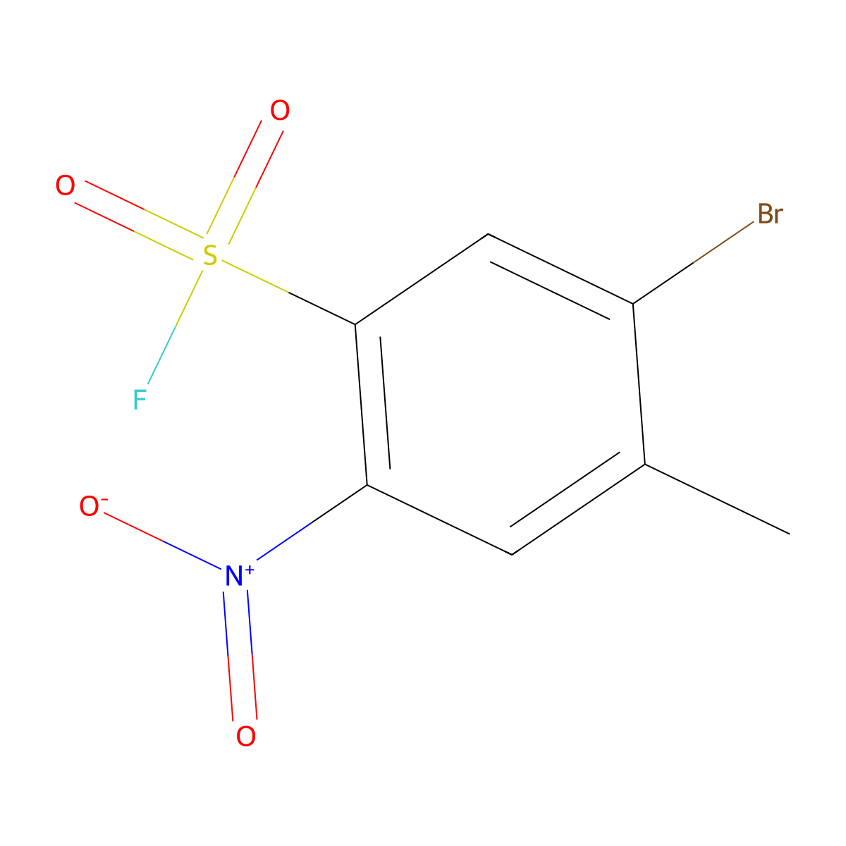 5-Bromo-4-methyl-2-nitrobenzene-1-sulfonyl fluoride molecular structure, CAS 2648941-08-4