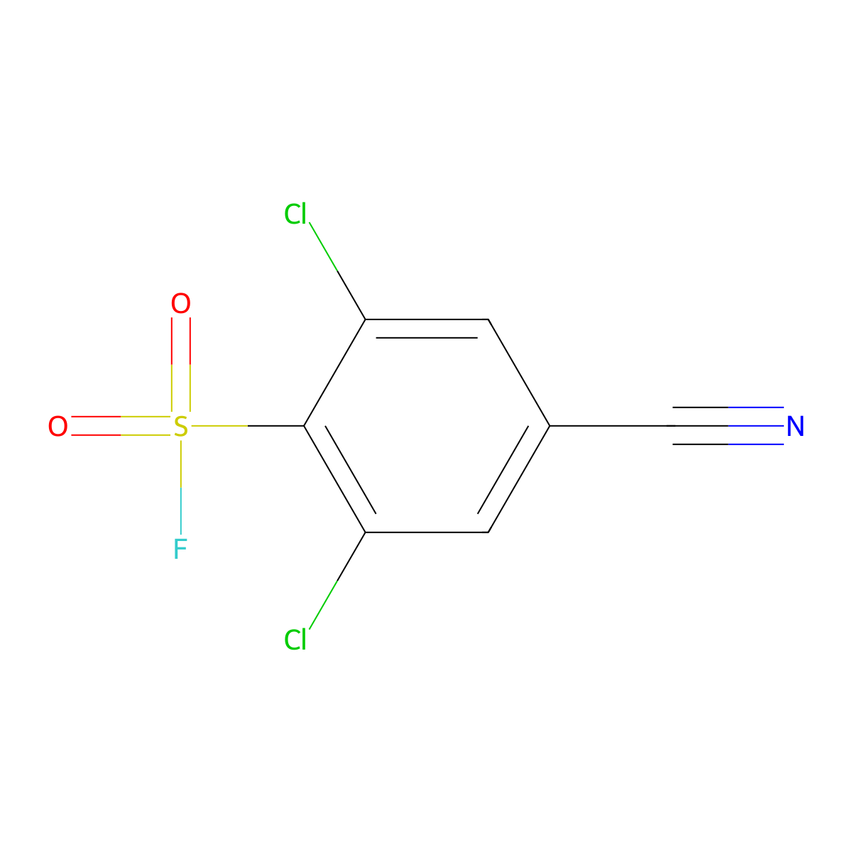 2,6-Dichloro-4-cyanobenzene-1-sulfonyl fluoride molecular structure, CAS 2648941-11-9