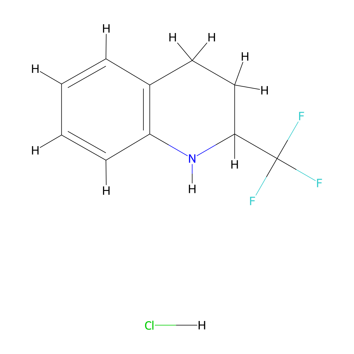 2-(Trifluoromethyl)-1,2,3,4-tetrahydroquinolinehydrochloride molecular structure, CAS 2648941-12-0